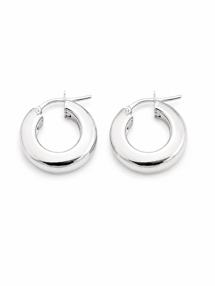 Chunky Silver Hoop Earrings