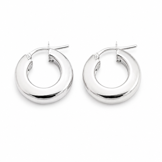 Chunky Silver Hoop Earrings