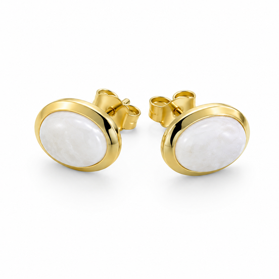 Stone and Gold over Sterling Earrings