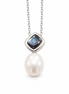 Freshwater Pearl Abalone and Sterling Necklace 18 inch chain