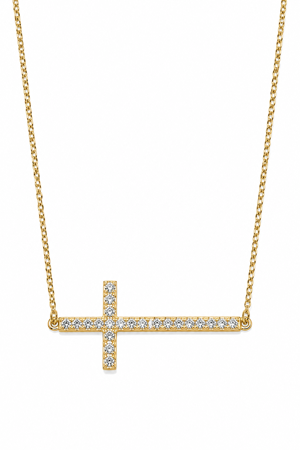 Crushed Diamond and Gold over Sterling Necklace