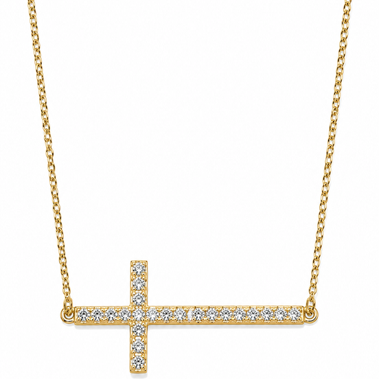 Crushed Diamond and Gold over Sterling Necklace