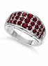 Garnet and Sterling Prominent Ring