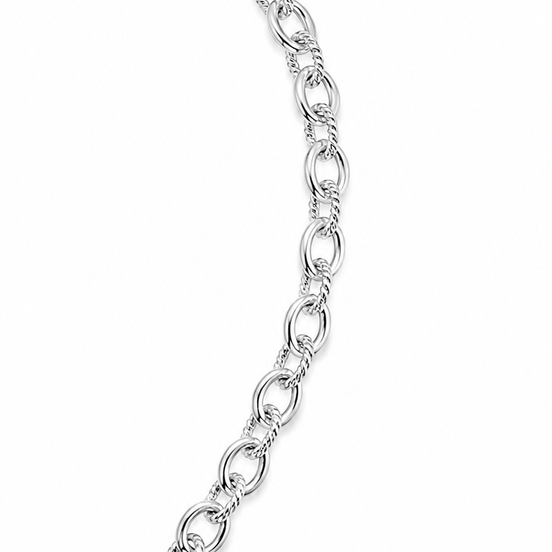Sterling Dual Textured Rope Link Bracelet 7.5 inches