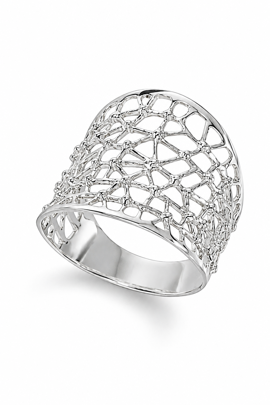 Sterling Textured Lattice Ring