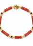 Red Jade and Gold over Sterling Good Fortune Bracelet