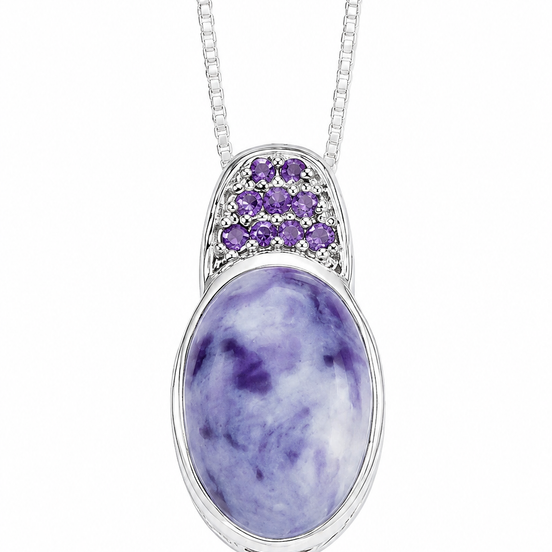 Mexican Purple Opal Amethyst and Sterling Pendant