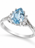 Sky Blue Topaz White Topaz and Sterling Ring