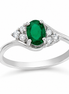 Emerald White Topaz and Sterling Elegant Ring