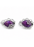 Purple Turquoise with Matrix and Sterling Clip On Earrings