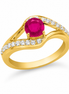 Ruby White Zircon and Gold over Sterling Ring