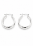 Sterling Hammered Wide Hoop Pierced Earrings