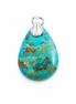 17.8 Carat Turquoise and Sterling Teardrop Pendant