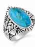 Turquoise and Boho Patterned Ring