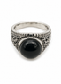 Black Onyx and Antiqued Sterling Ring
