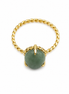 Green Aventurine and Gold over Sterling Ring