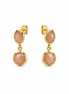 Peach Moonstone and Gold over Sterling Earrings
