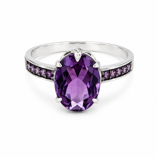 Amethyst Rhodolite Garnet and Sterling Ring