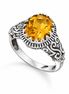 2.5 Carat Citrine and Antiqued Sterling Ring