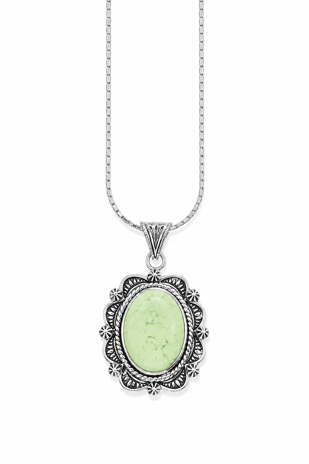 Lemon Magnasite and Antiqued Silver Pendant