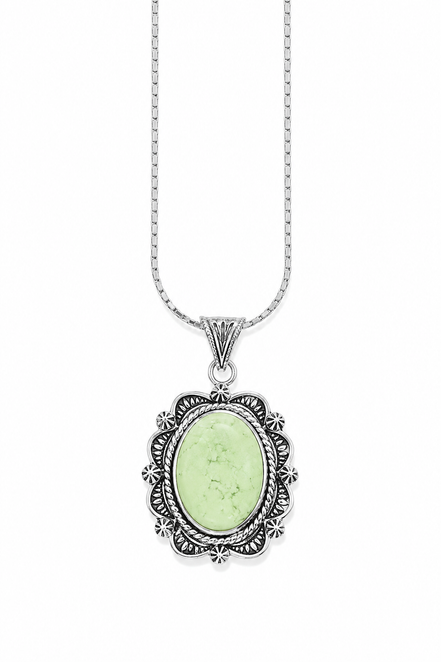 Lemon Magnasite and Antiqued Silver Pendant