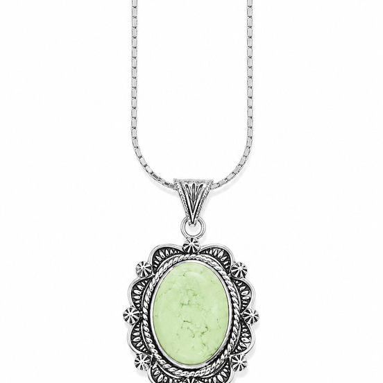 Lemon Magnasite and Antiqued Silver Pendant