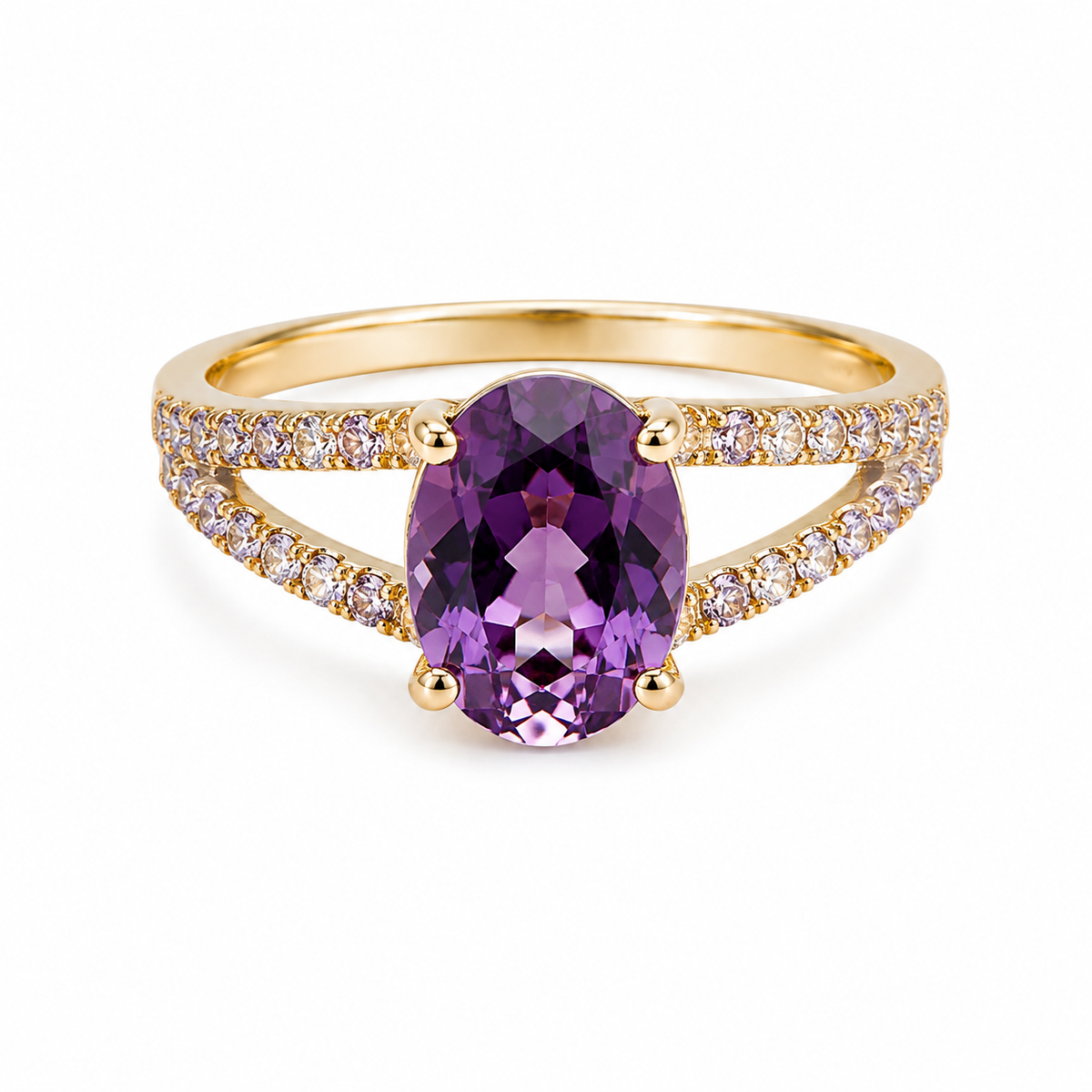CZ and Gold over Sterling Crossover Ring