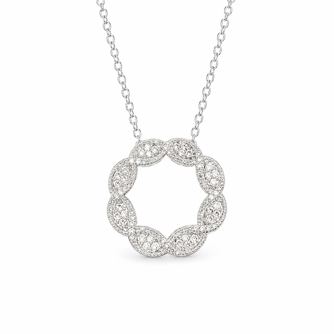 CZ and Sterling Eternity Slide Pendant 18 to 20 inch chain