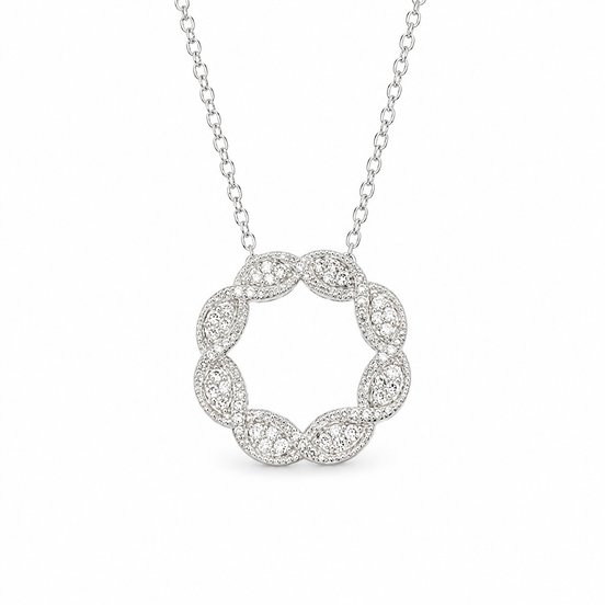 CZ and Sterling Eternity Slide Pendant 18 to 20 inch chain