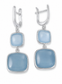 58 Carat TW Aquamarine and Sterling Huggie-Hoop Pierced Earrings