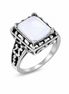 Mother of Pearl and Antiqued Sterling Ring