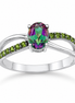 Mystic Green Topaz Chrome Diopside Sterling Ring