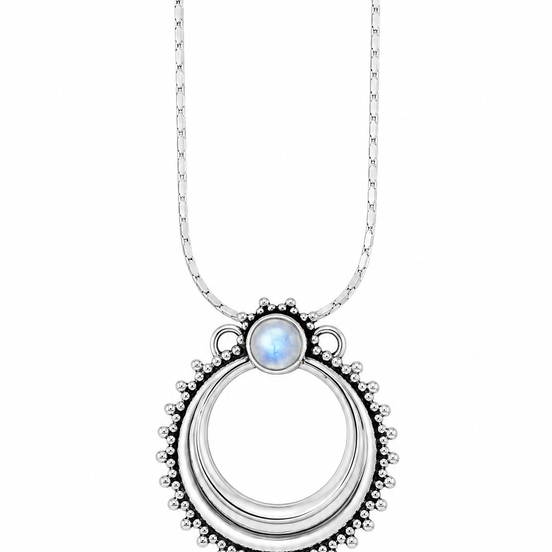Rainbow Moonstone and Sterling Slide Pendant