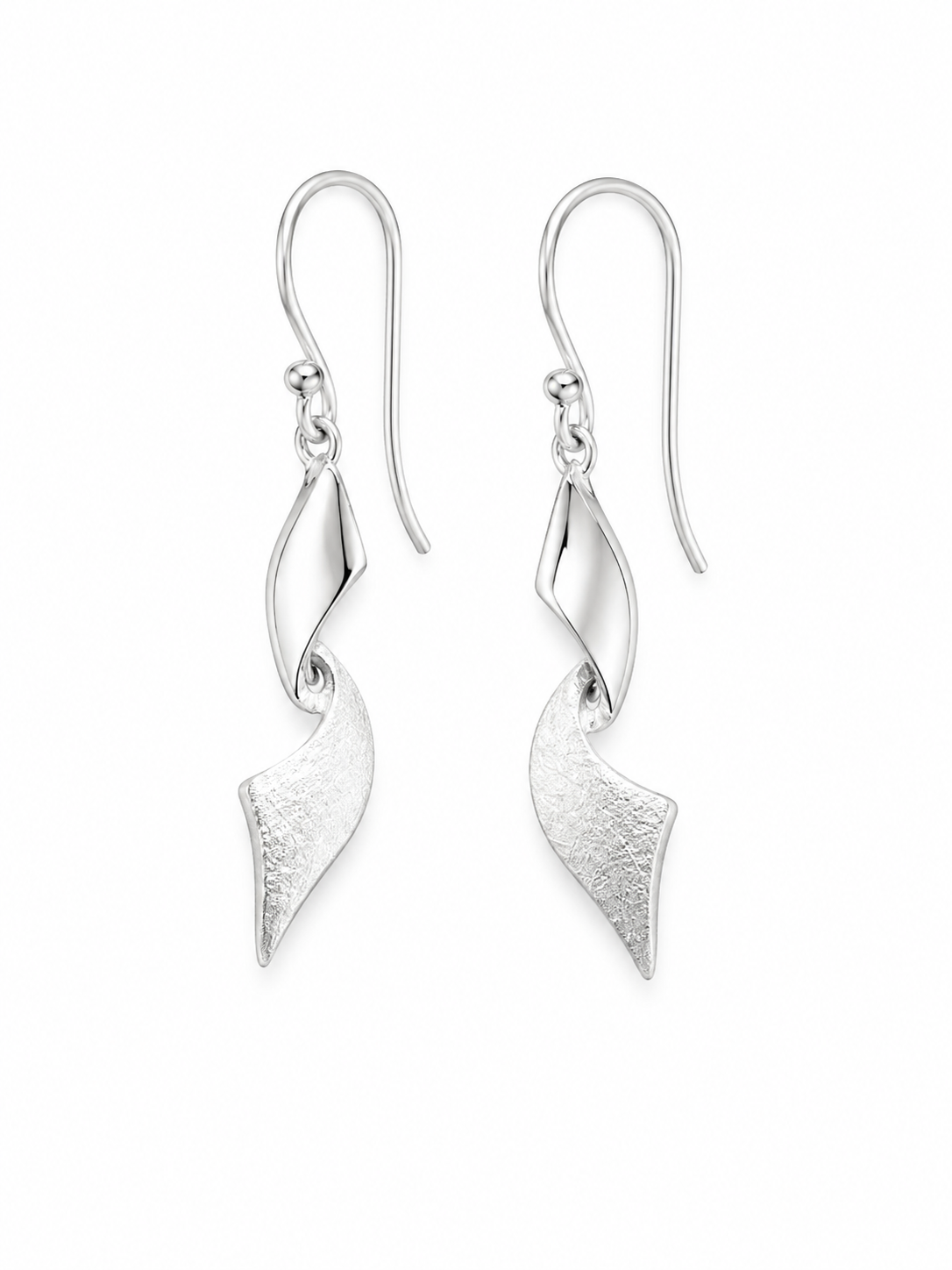 Sterling Textured and Swirled Earrings