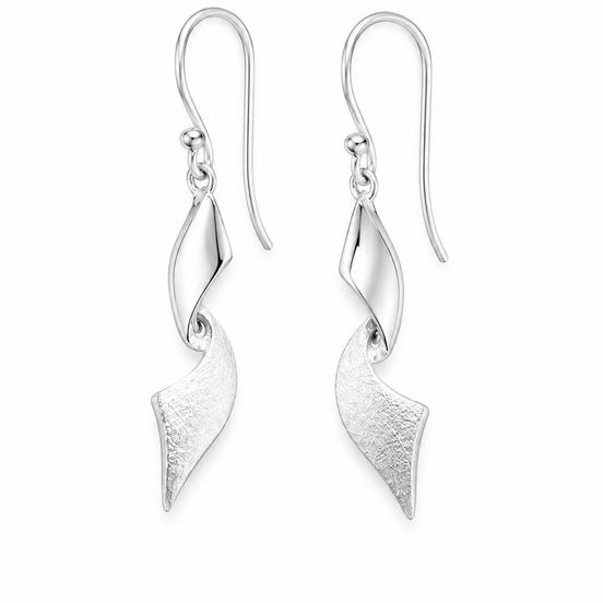 Sterling Textured and Swirled Earrings