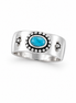 Turquoise and Antiqued Sterling Boho Ring