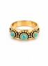 Turquoise and Antiqued Bronze Band Ring