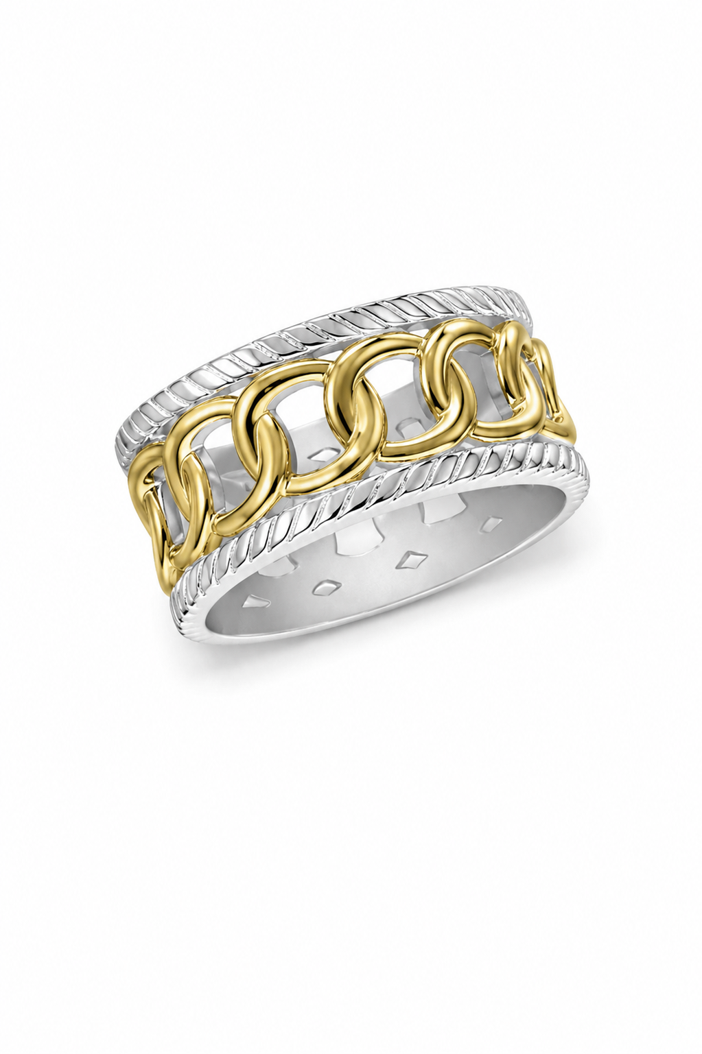 Two-tone Gold over Sterling Eternity Band Ring