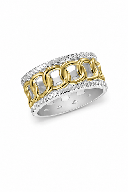 Two-tone Gold over Sterling Eternity Band Ring