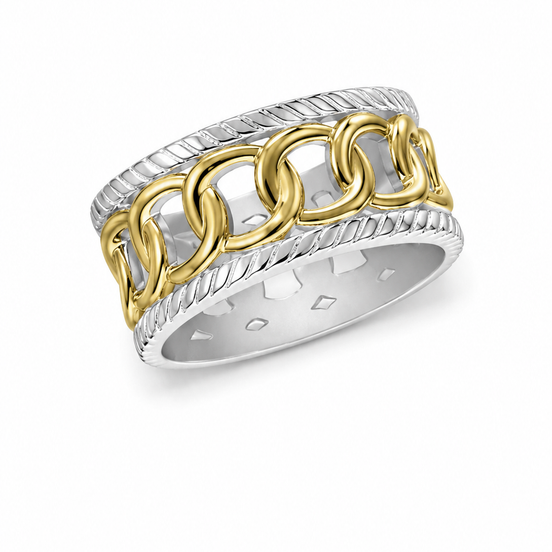Two-tone Gold over Sterling Eternity Band Ring