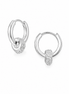 Sterling with Charm Huggie-Hoop Pierced Earrings