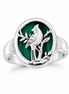 Malachite and Sterling Cardinal Overlay Ring