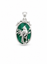 Malachite and Sterling Cardinal Overlay Pendant