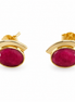 Gold over Sterling Ruby Stud Earrings