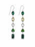 Multi Gemstone and Sterling Column Earrings