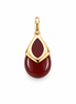 Carnelian and Gold over Sterling Teardrop Pendant