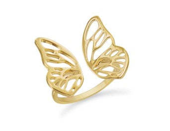 Gold over Sterling Open Butterfly Ring