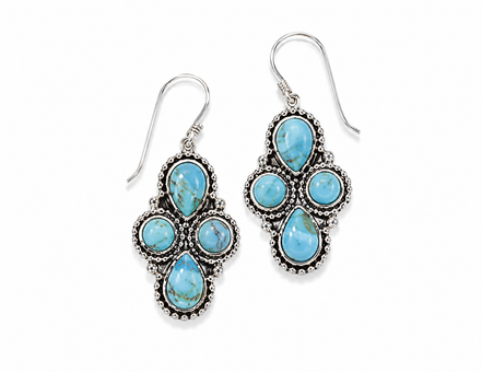 Turquoise and Sterling Arizona Sky Earrings