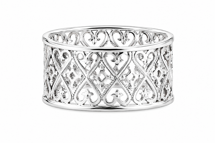 Sterling Intricate Lace Wide Band Ring