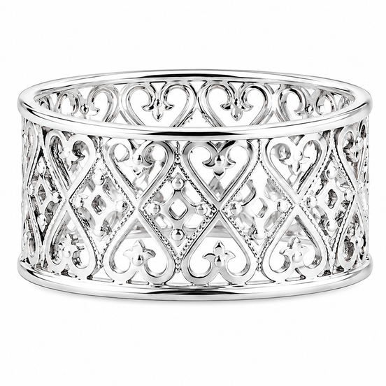 Sterling Intricate Lace Wide Band Ring